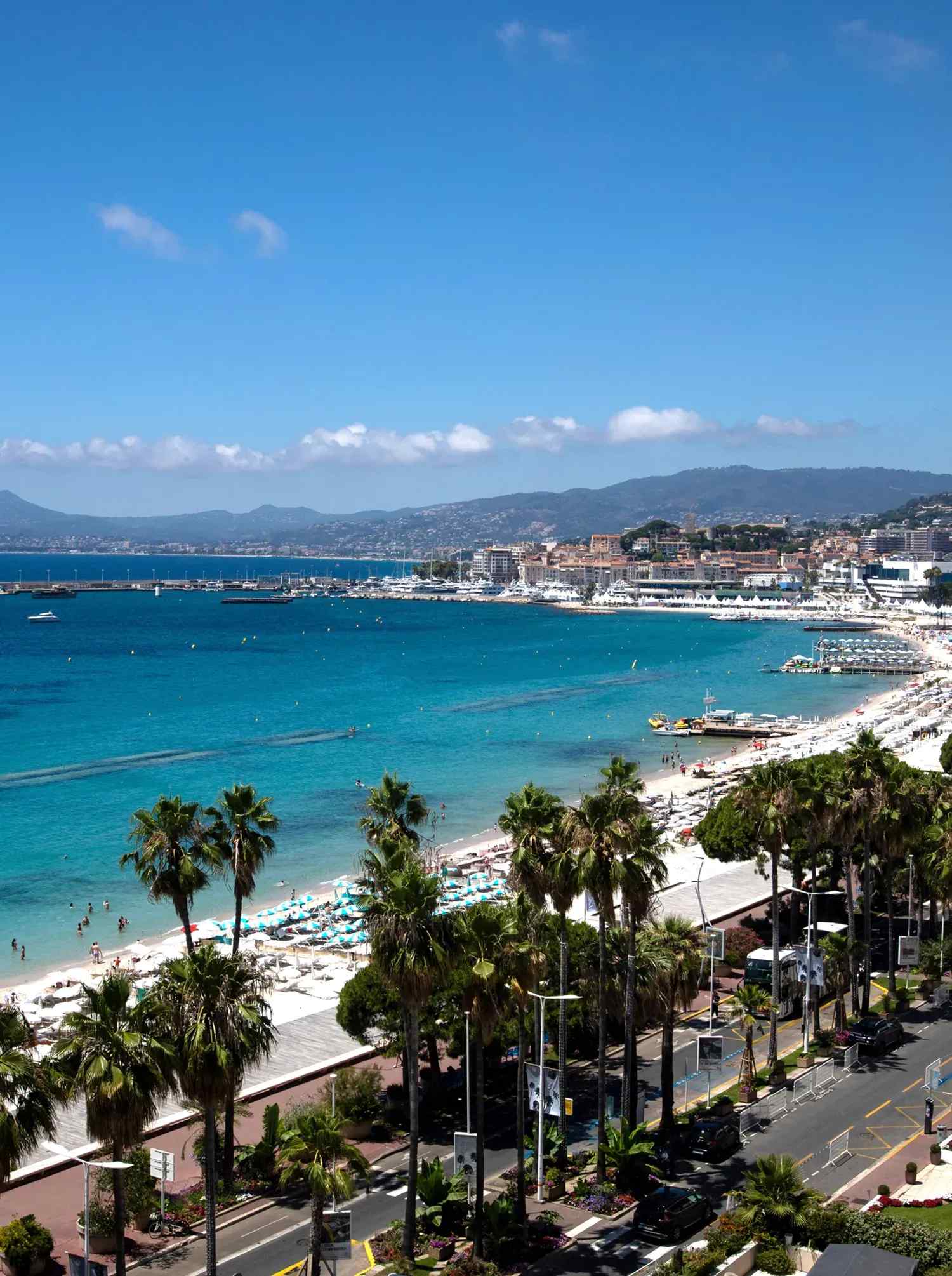 A skyline view of Cannes, France.